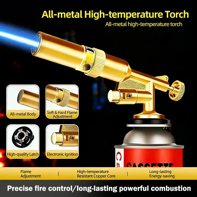 Professional Metal Welding Gas Torch Flame Butane Portable Outdoor BBQ Spray Nozzle Flamethrower Welding Equipment Kitchen..