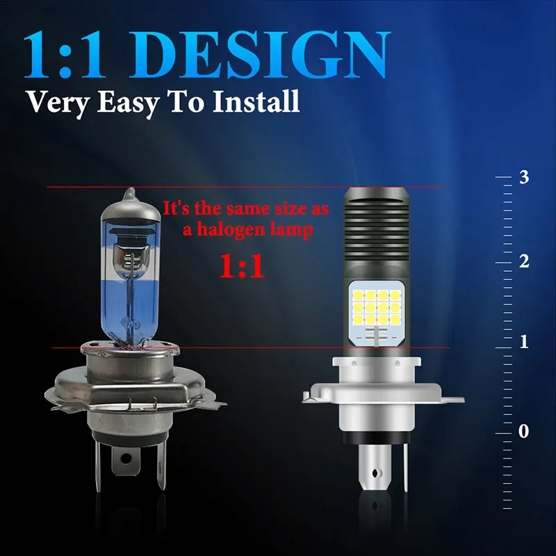1PC H4 BA20D P15D LED Bulbs Motorcycle Headlight 24SMD Dual Color White Yellow Hi/Lo Beam Lamp Super Bright DRL Driving Light