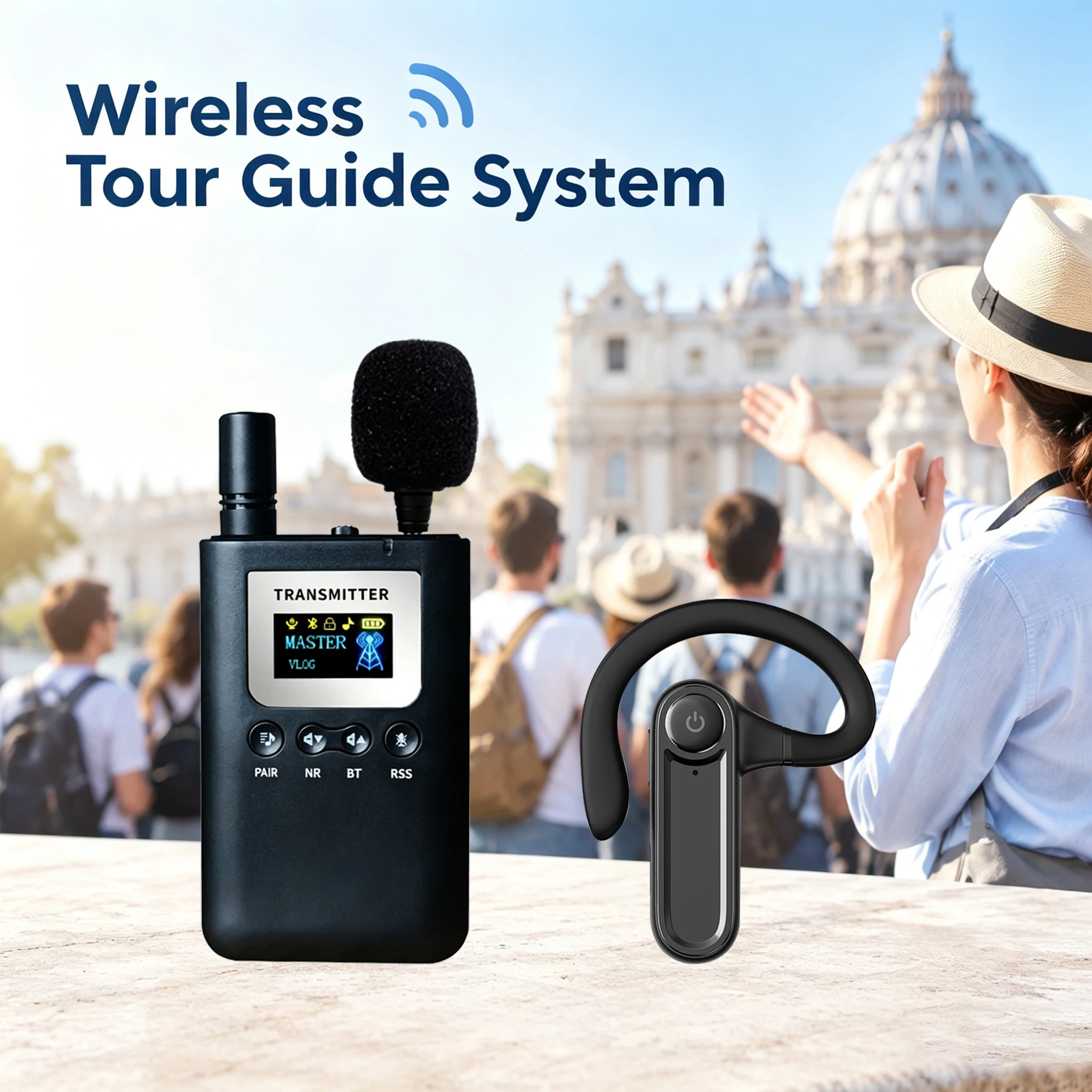 Wireless Tour Guide System 2.4G Audio Guide System Microphone System for Conference Church Travel Agency Translation