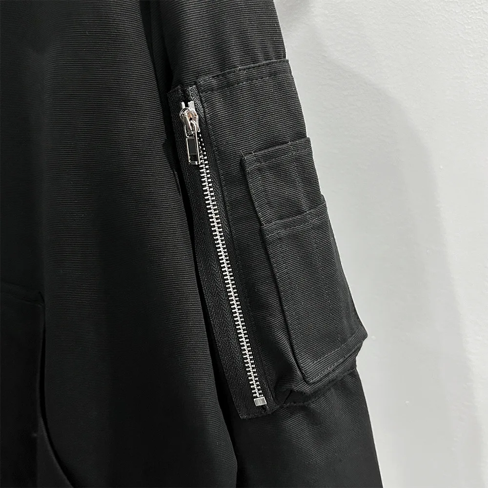 New Luxury 2025 Rick Four Holes Zipper Pockets Pullover Hoodies Hoody hooded Sweatshirts velvet Cotton Thick Fleece US size #603