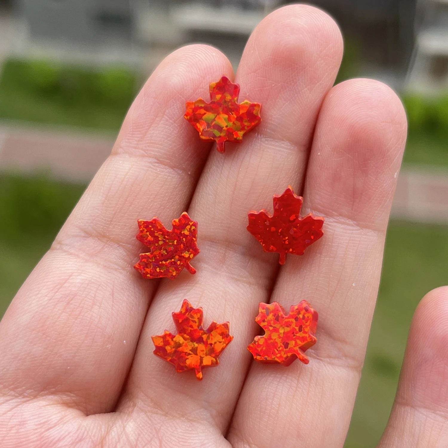 29pc Synthetic Cedar Tree  Maple Leaf Palestine Opal Pendants DIY Jewelry