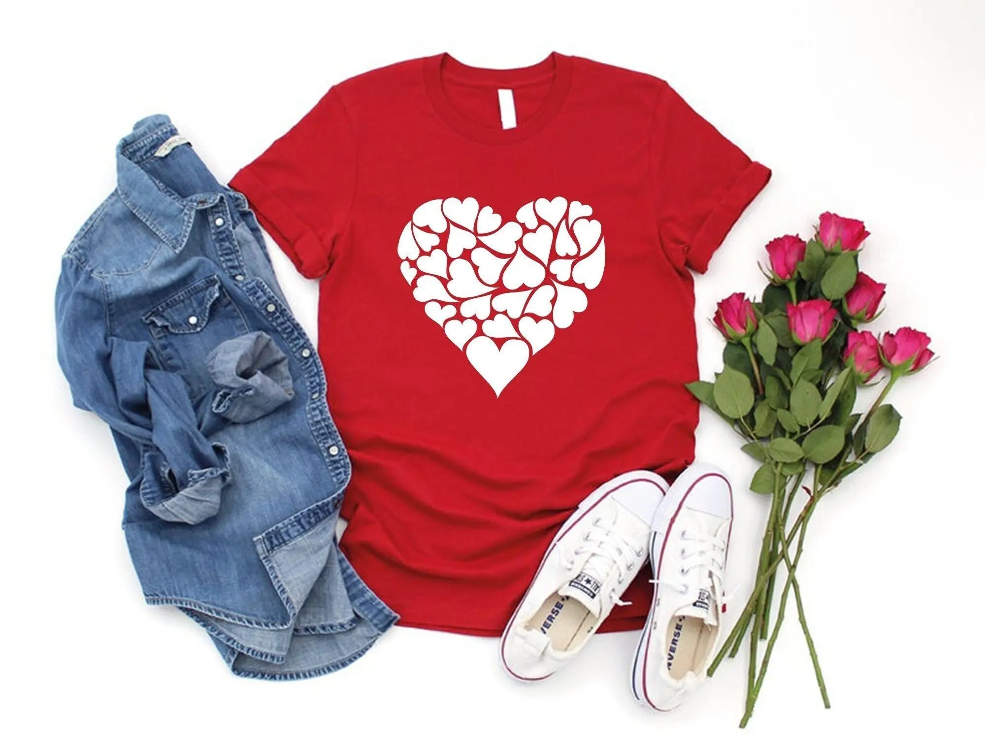 

Valentines Day T Shirt Heart For Women Teachers Cute Valentine