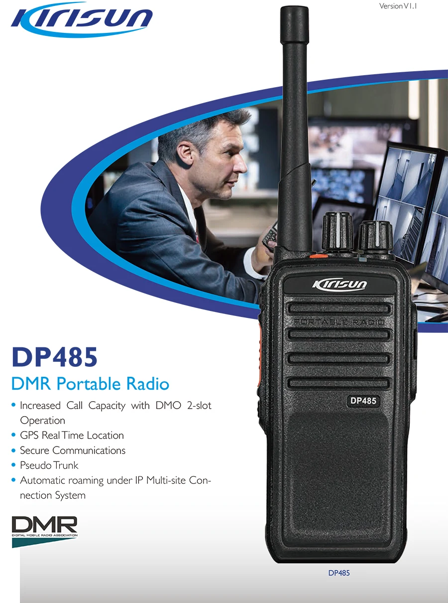 2026new Wholesale Kirisun DP485, DMR 2000 MAh Handheld Two Way Radio Professional Digital Transceiver VHF&UHF