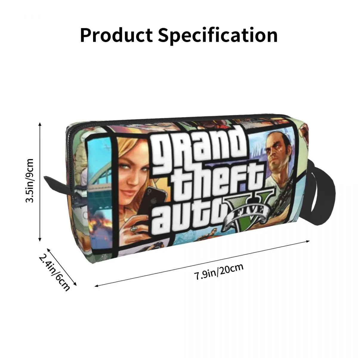 Custom Adventure Game Grand Theft Auto Toiletry Bag Women GTA Cosmetic Makeup Organizer Ladies Beauty Storage Dopp Kit Box