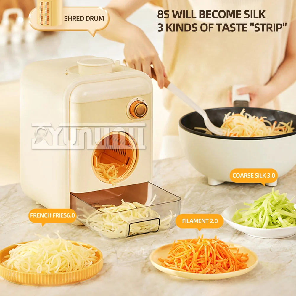 Electric Potato Shredded Sliced Cutting Machine Kitchen Carrot Waves Vegetable Chopper Cutter Cortador De Verdura Multifuncional