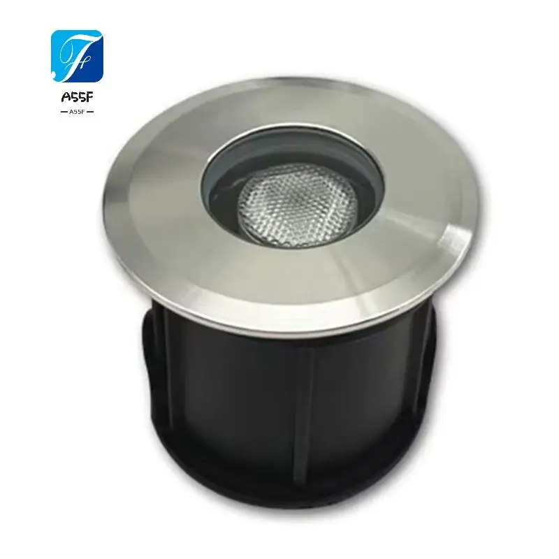 A55F-LED Deck White Light Lamp IP68 Waterproof Stainless Steel Recessed Garden Stair Underground Bulb Lamp Wall Spotlight