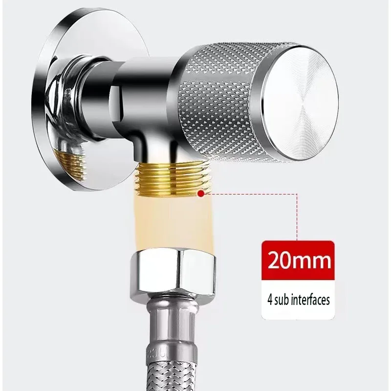 

G1/2 Explosion-Proof Brass Angle Valve Cold and Hot Water Stop Valve Toilet Faucet Inlet Valve for Toilet Kitchen Heat-Resisting