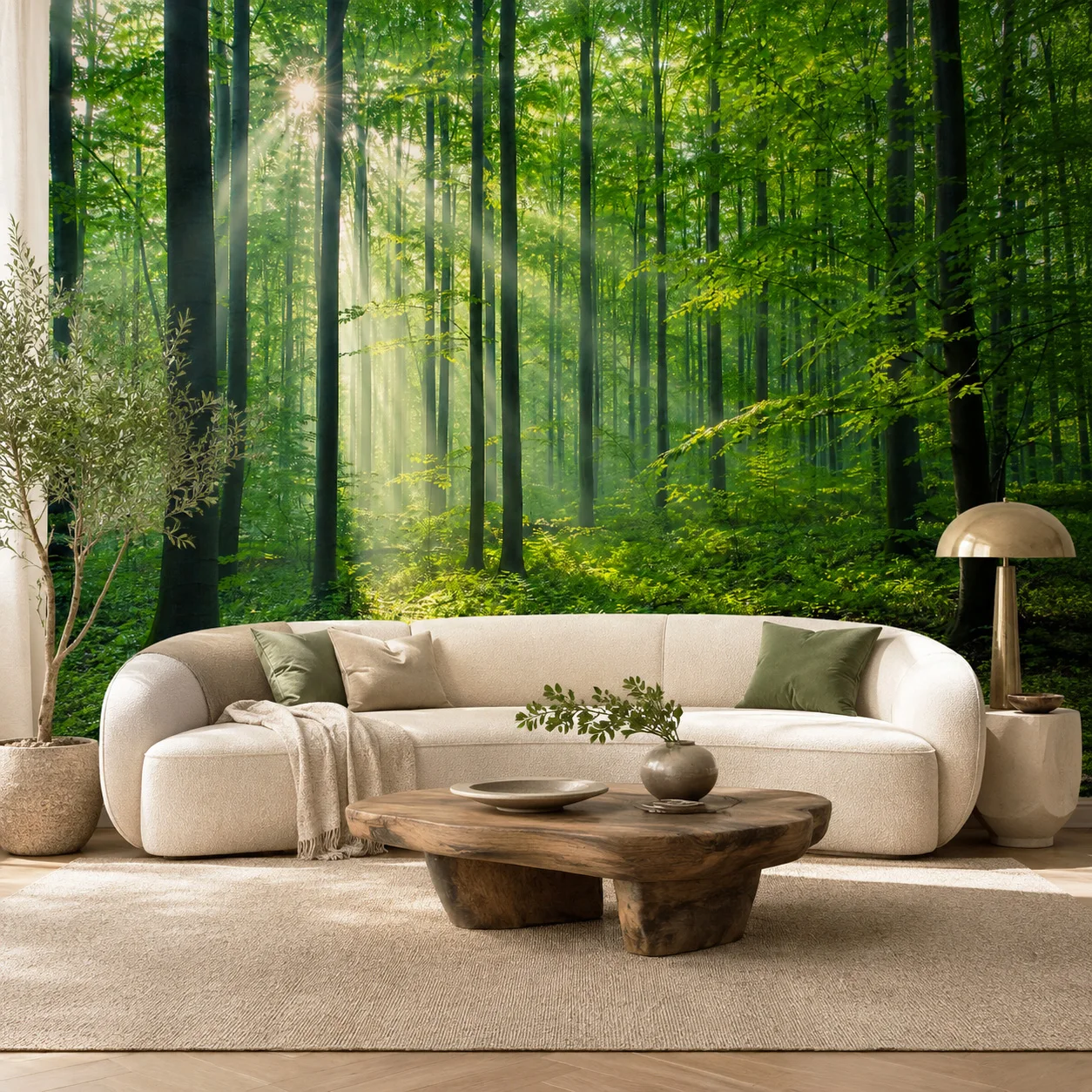 Tropical Forest Peel and Stick Wallpaper Green Jungle Palm Tree Wall Mural Self Adhesive Wall Decor for Living Room Bedroom