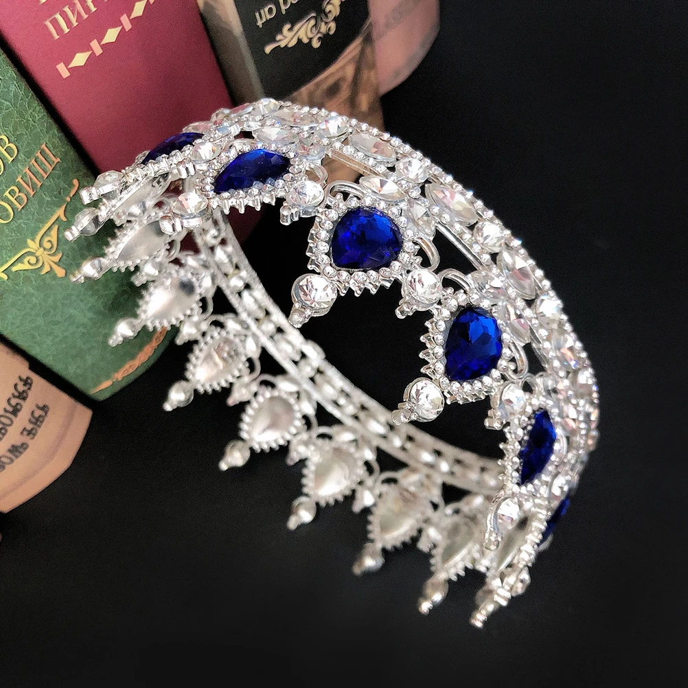 

Stunningelegant Bride Wedding Headdress Fashion Headwear Party Prom Hair Crown For Bride Accessories Female Silver Blue