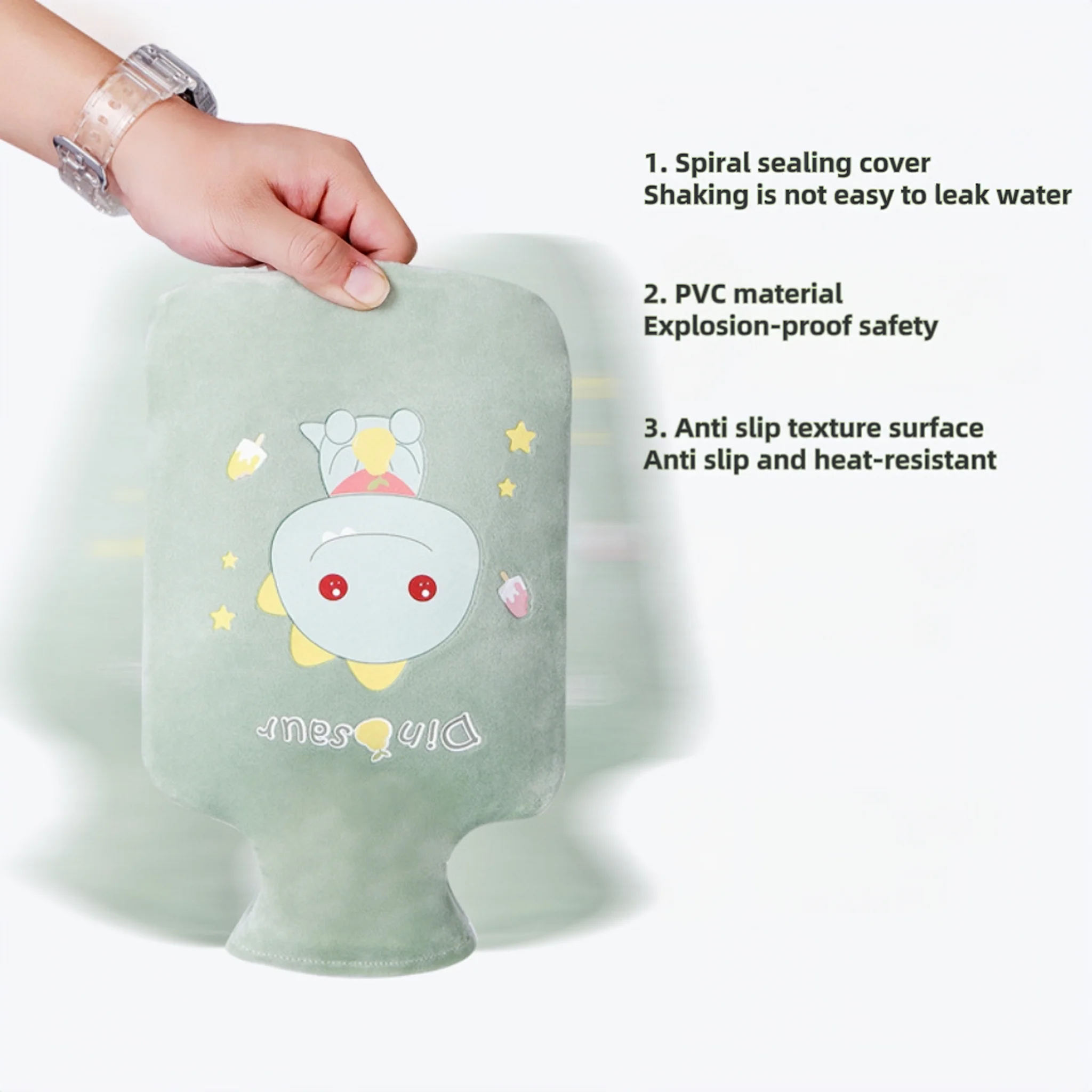 Thick PVC insulated hot water bottle, both hot and cold for long-lasting warmth, women's explosion-proof hot water bag, gift