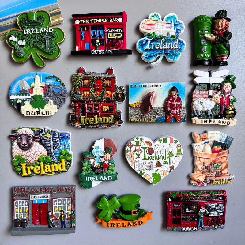 Ireland Fridge Magnets Cartoon Irish Dublin Belfast World Tourism Fridge Magnets Souvenir Refrigerator Magnets Home Decoration