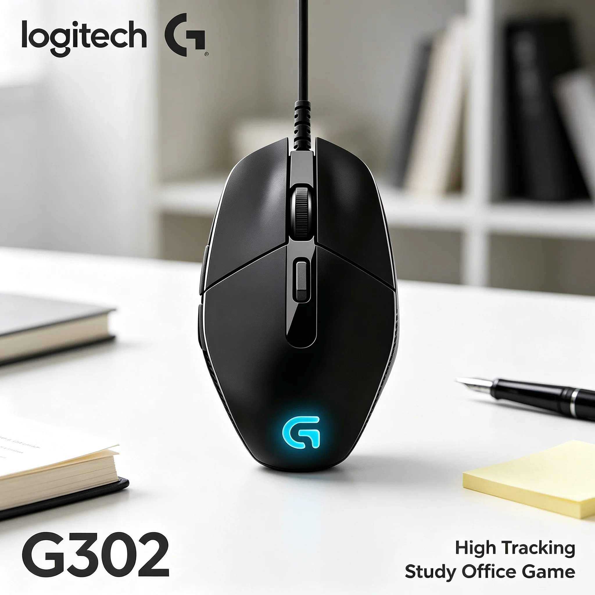 Logitech G302 Daedalus Prime USB Wired Mouse Adjustable DPI Shift Button RGB Logo for Valorant PUBG CS2 Competitive Online Gamin