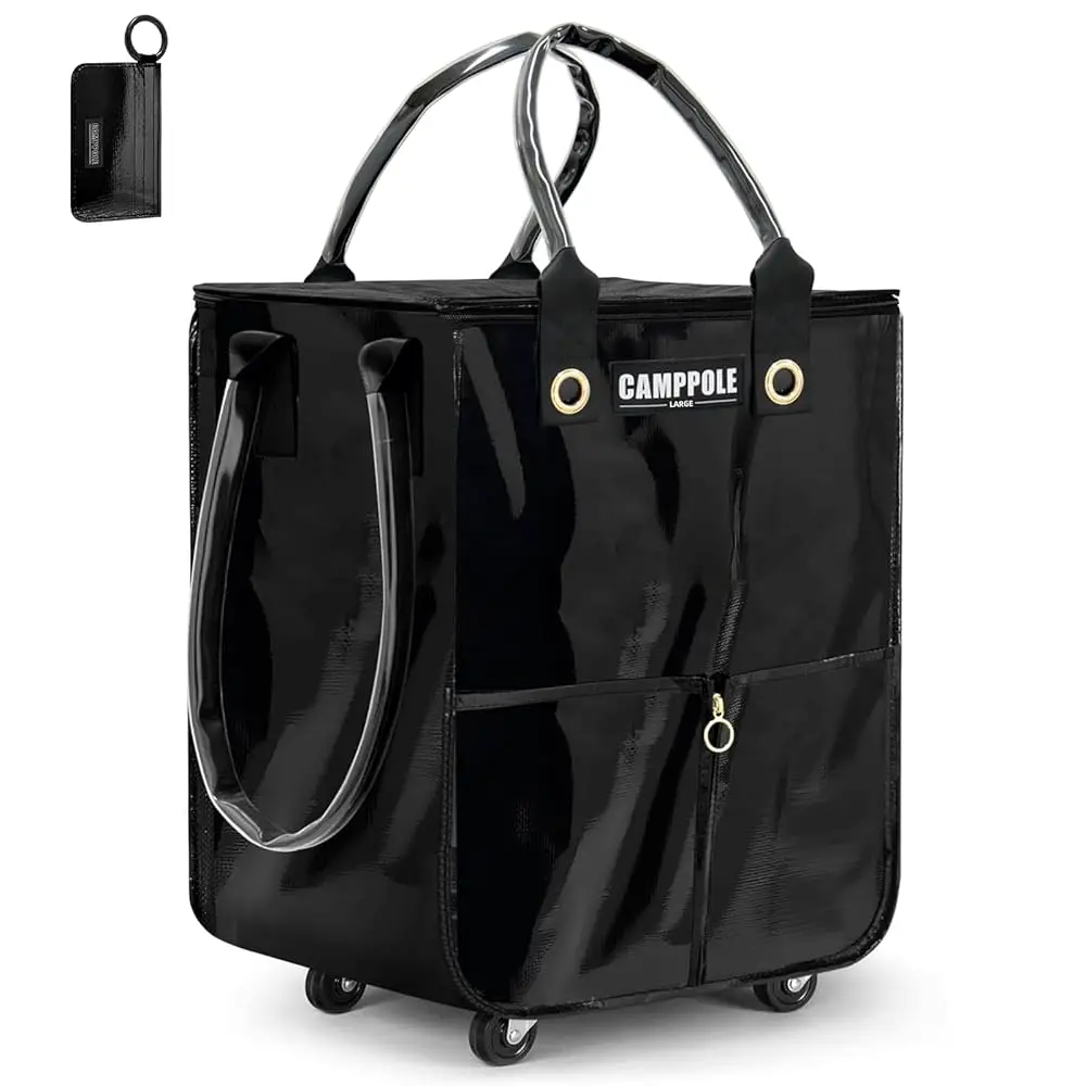 

Reusable Grocery Bag On Wheels, Shopping Carts For Groceries, Lightweight Rolling Tote, Folding Grocery Cart Carries Up To 66