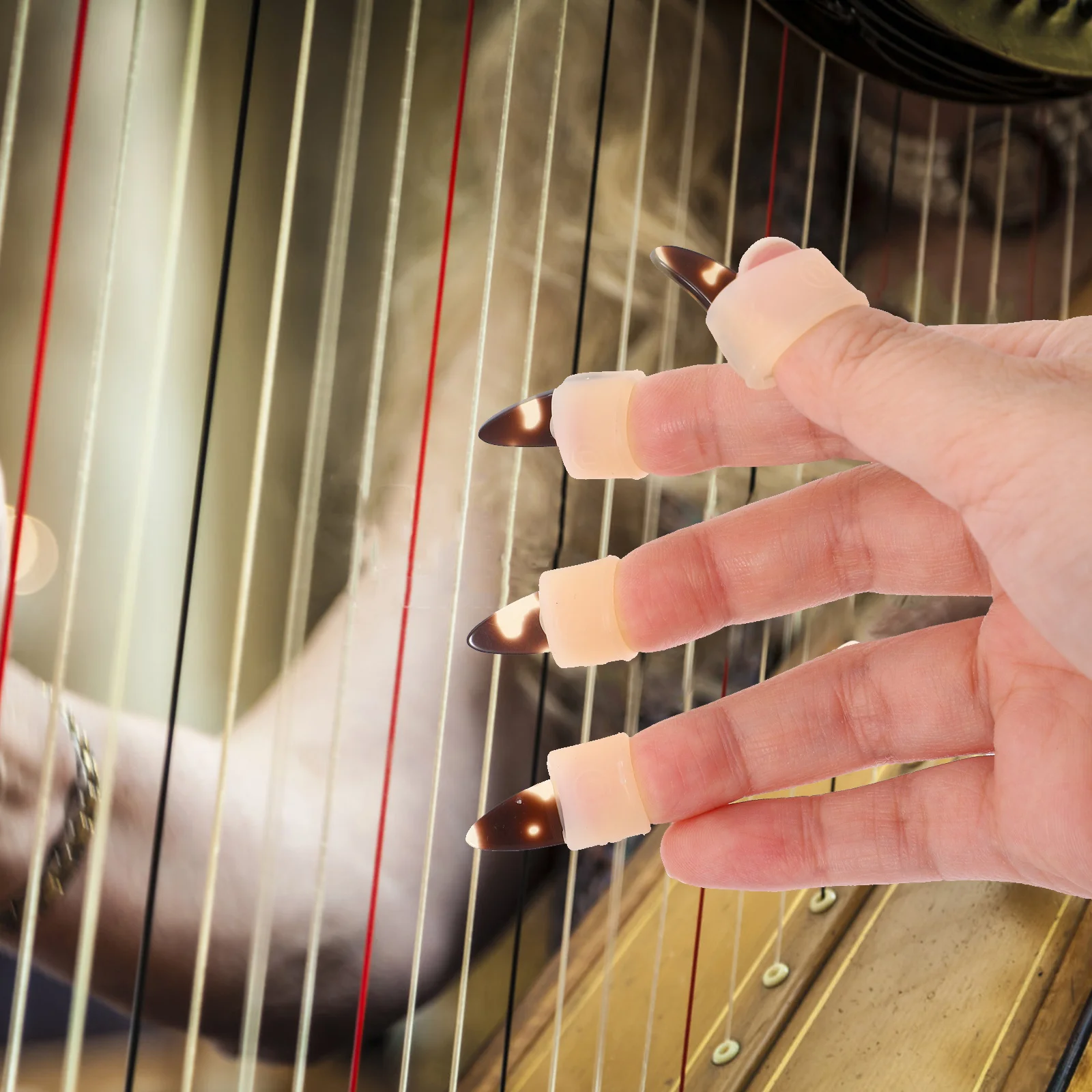 

Silicone Guzheng Nail Covers Durable Breathable Comfortable Practice Nail Protection Covers Playing Accessories