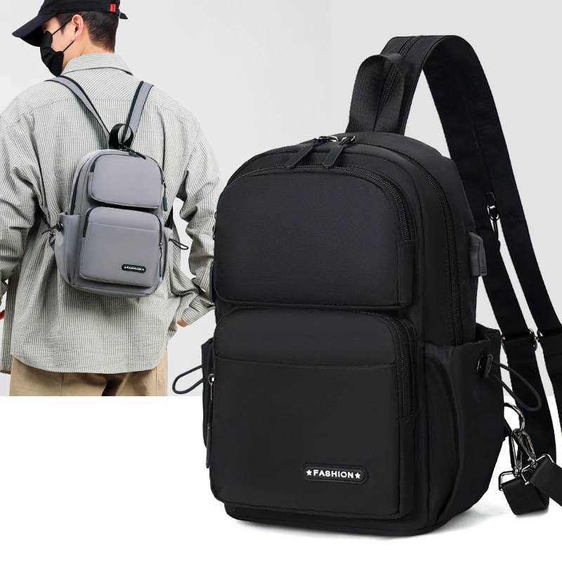 Men's Multifunctional Casual Busin Bapa Waterproof Large Capaci Outdoor Chest Bag Diagonal Bag Leisure Faion сумка 가방