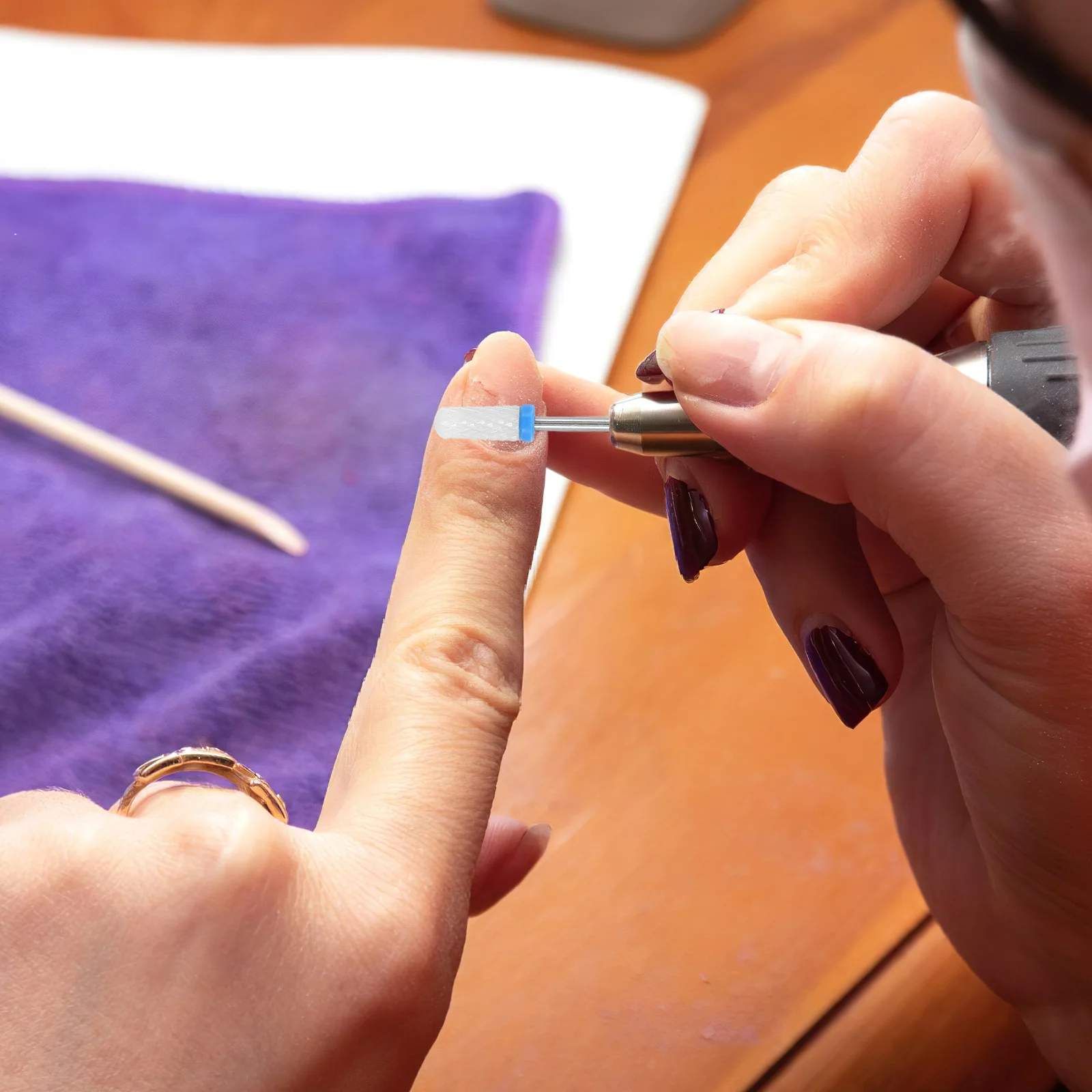 

10Pcs Round Head Ceramic Nail Drill Bits for Precise Buffing Filing Dip Powder Removal Universal Efile Nail Bit