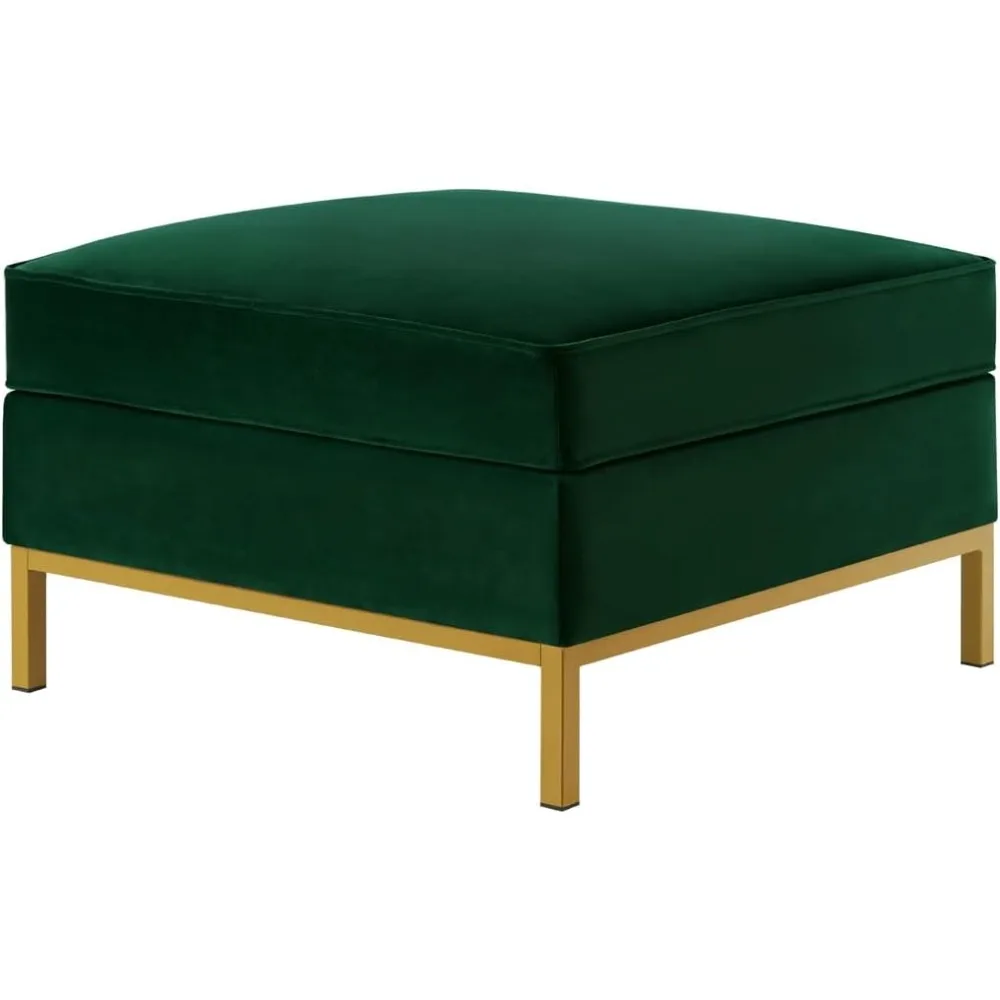Large Velvet Ottoman Square Couch Footrest with Padded Cushion