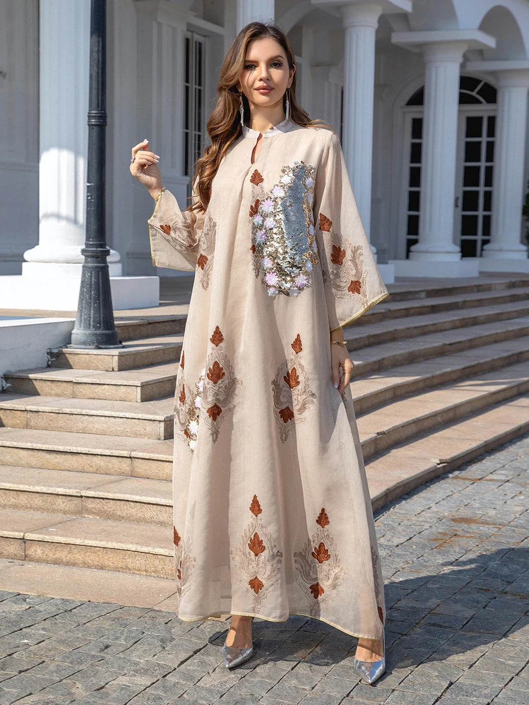 Modest Dress Ramadan Morocco Abaya Eid Muslim Women Sequins Dresses Vestidos Saudi Jalabiya Party Abayas Kaftan Arabic Robe 2024