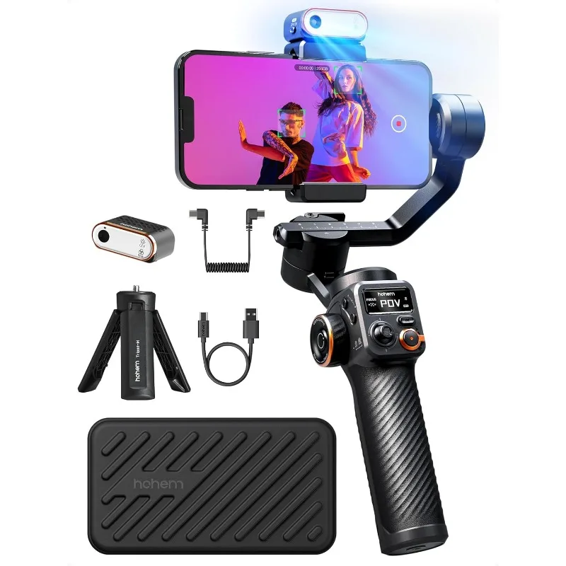 iSteady M6 Kit Gimbal Stabilizer for Smartphone, 3-Axis Phone Gimbal with AI Tracking Sensor Magnetic Fill Light