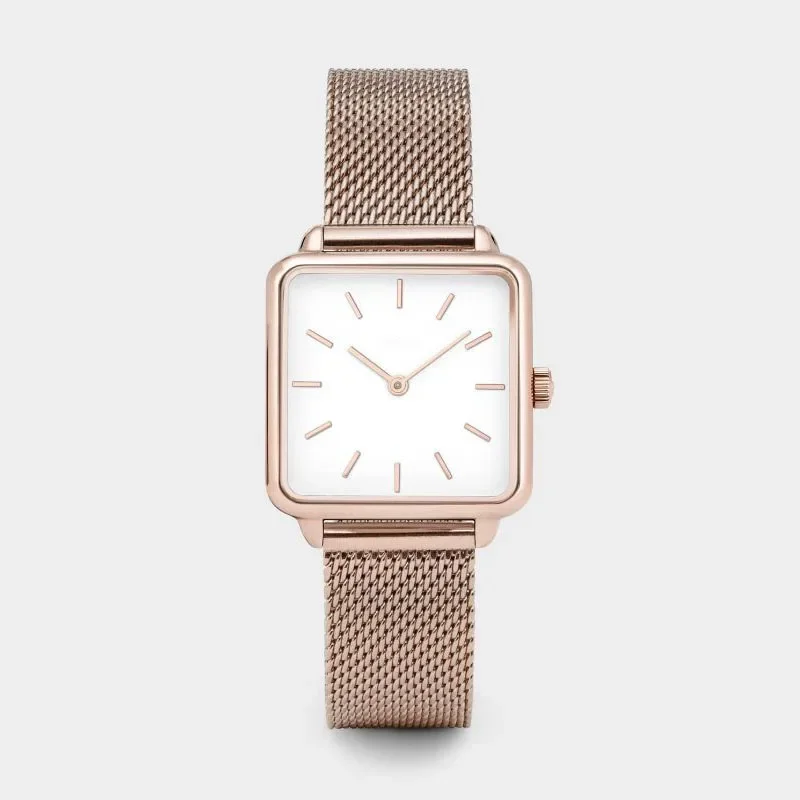 

Couple Unisex Watch for Men Women Quartz Watches Ladies Simple Minimalist Reloj Male Clock Square Dial Rectangle Case Wristwatch