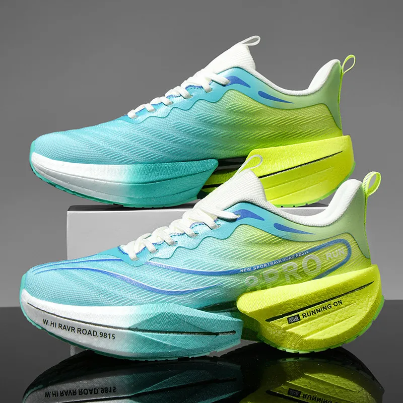 Men Running Shoes Air Cushion Jogging Shoes Carbon Board Marathon Sports Breathable Lightweight Women's Nonskid Casual Sneakers