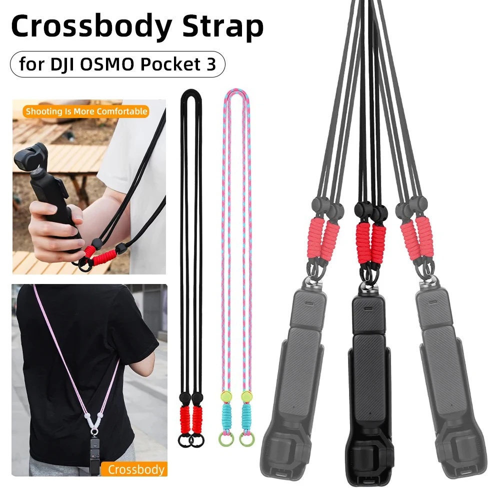 Crossbody Neck Strap for DJI OSMO Pocket 3 Anti-lost w 1/4 Screw Camera Lanyard for DJI Pocket 3 Insta360 X4 X3 Camera Accessory