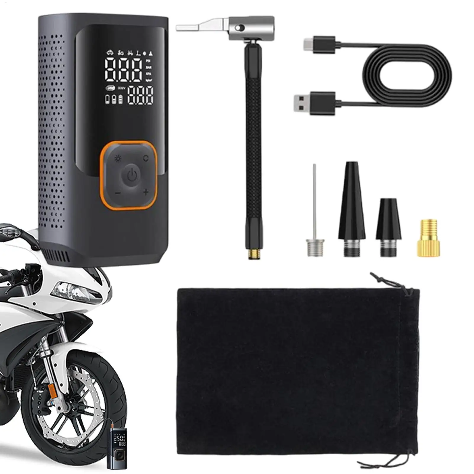 

Tire Inflator Portable Automotive Pump Portable Air Pump For Tractor Bike Truck Ball Inflatables Motorcycle Bicycle