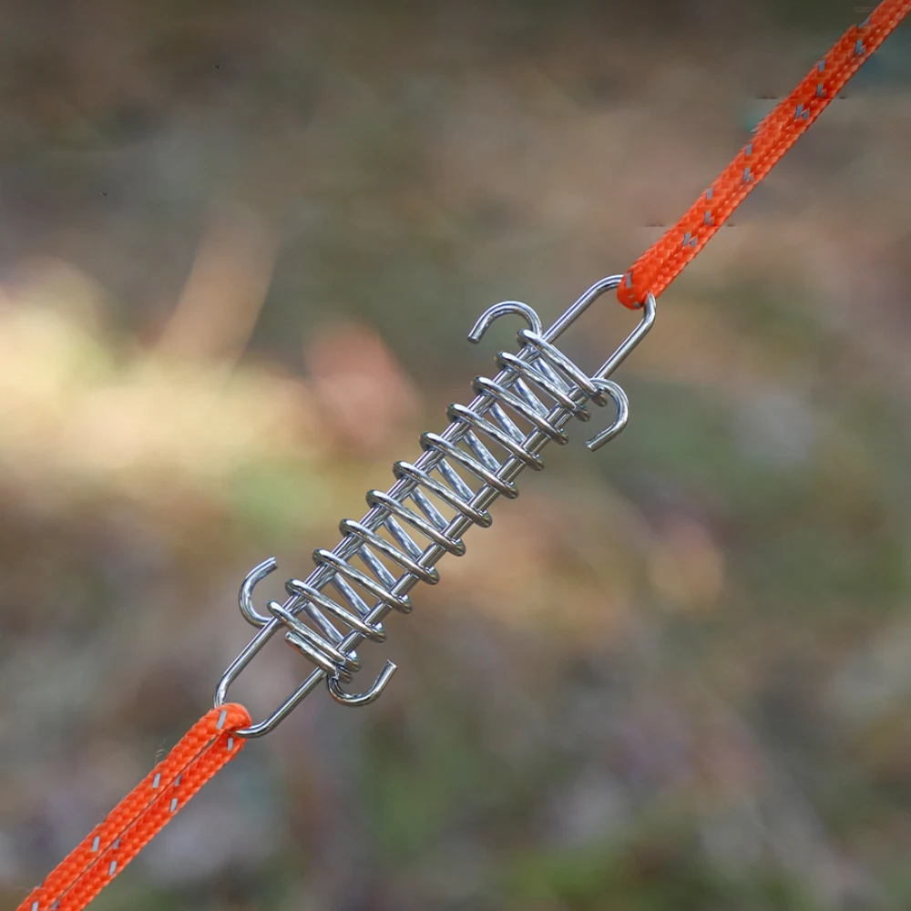 

5Pcs Tent Fixed Buckle Wind Rope Steel Tent Wind Spring for Camping Hiking,Chrome Plated Hammock Chair