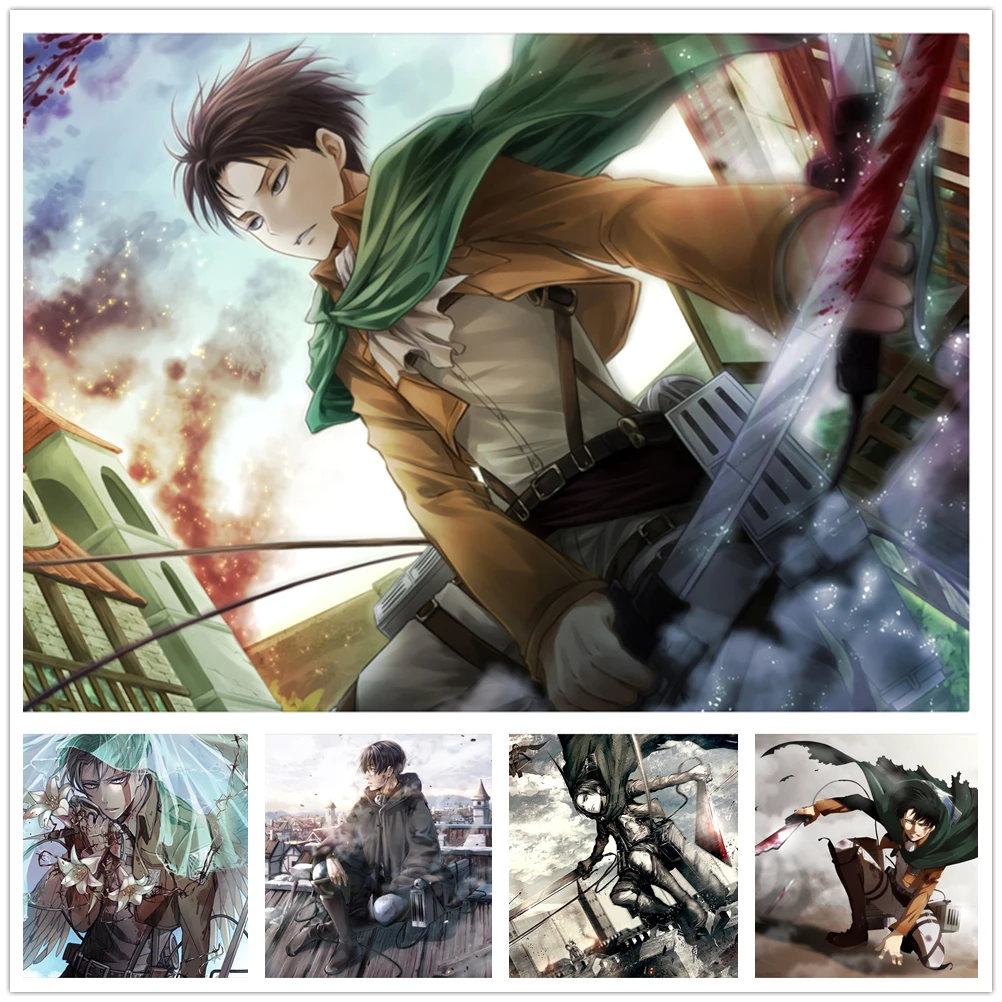 WTQ Attack on Titan Posters Japanese Anime Retro Poster Canvas Painting Anime Posters Wall Decor Wall Art Picture Home Decor