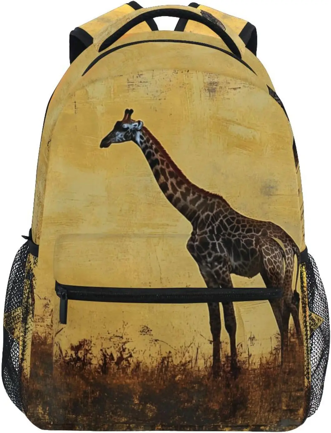 

Винтажные детские рюкзаки с жирафом, школьные сумки для мальчиков и девочек, сумка для книг для путешествий, пеших прогулок, школы, среднего размера