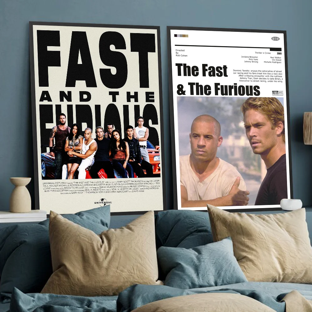 Fast and Furious Self-adhesive Art Poster Whitepaper Sticker DIY Room Bar Cafe Wall Decor