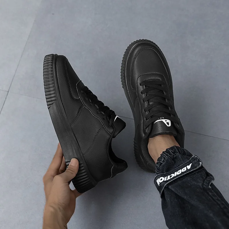 Men's Sneakers Leather Casual Shoes New Unisex Outdoor Flat Running Shoes Breathable Walking Shoe Lace-up White Men Shoes Tenis view 6