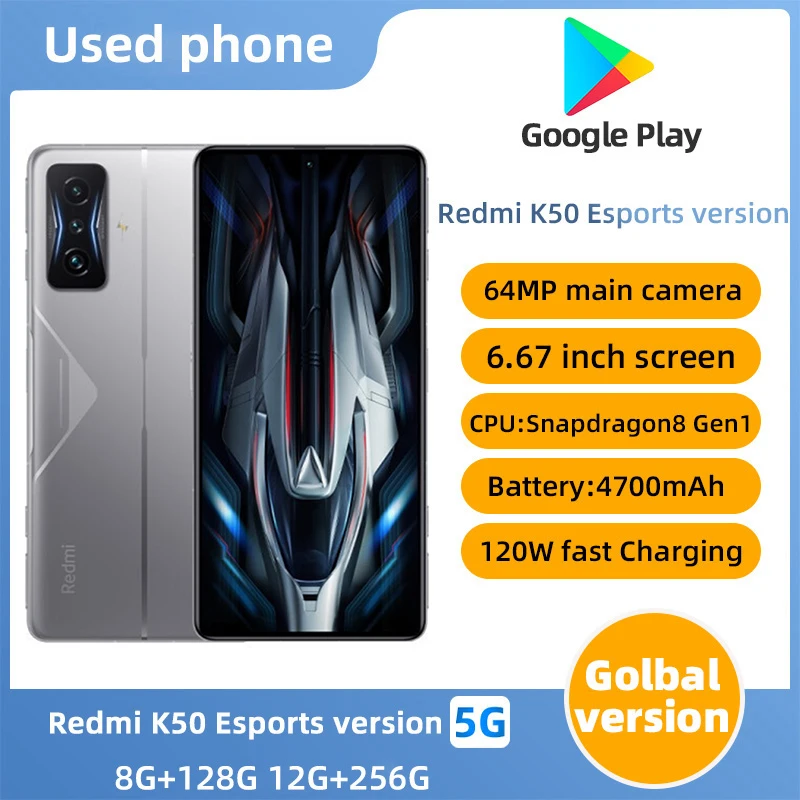 Redmi k50 Esports version Android 5G Unlocked 6.67 inch 256GB ROM  All Colours Original used phone in Good Condition