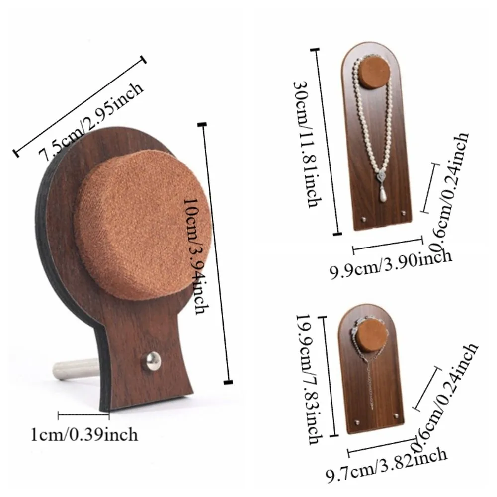موضة الجوز الخشب سوار صينية قلادة حقيبة للتخزين مجوهرات عرض موقف المنظم الحلي حامل مجوهرات اليد هدية #5