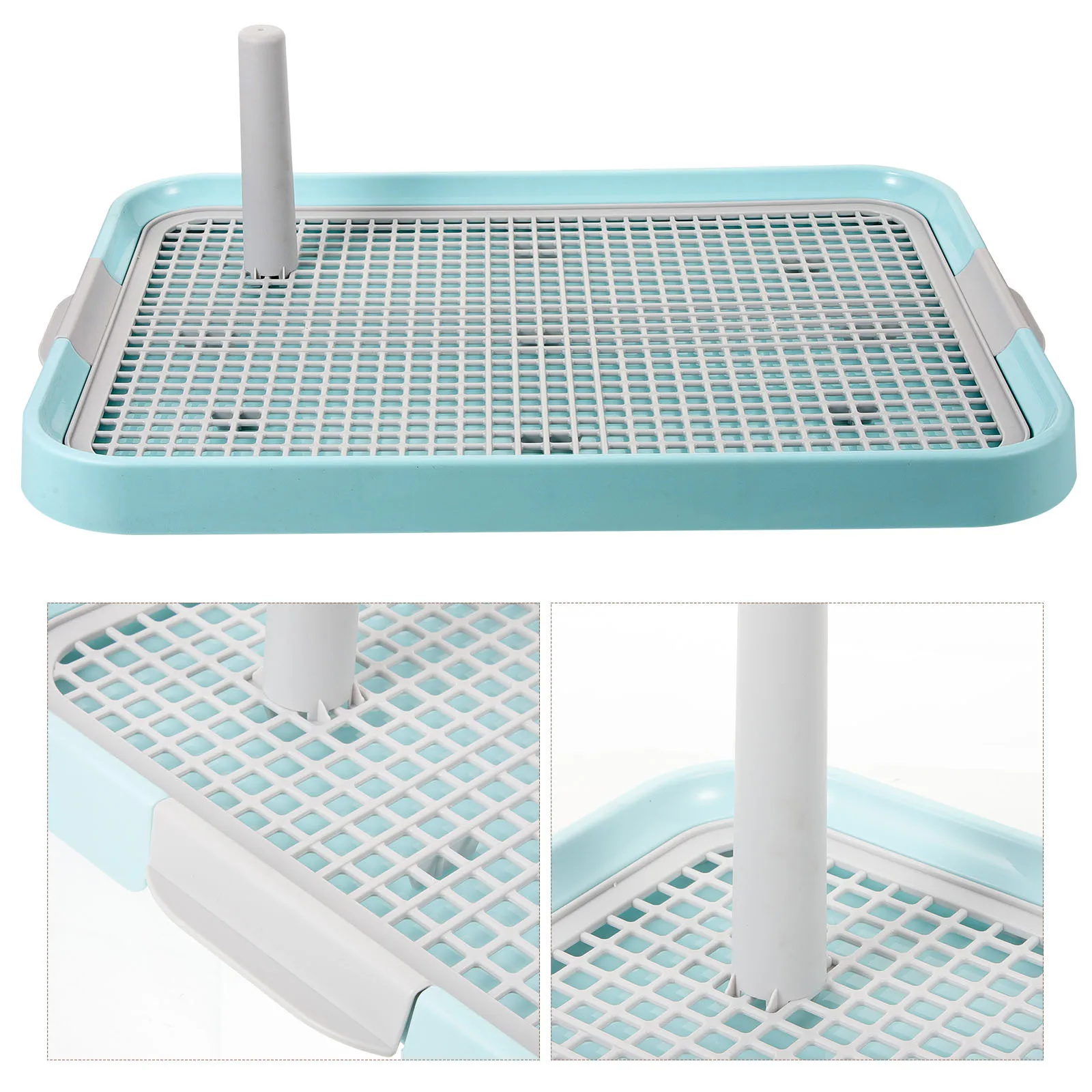 

Dog Toilet for Small Medium Dogs Blue Durable Practical Puppy Potty Tray Detachable Grid No Urine Accumulation Easy Clean