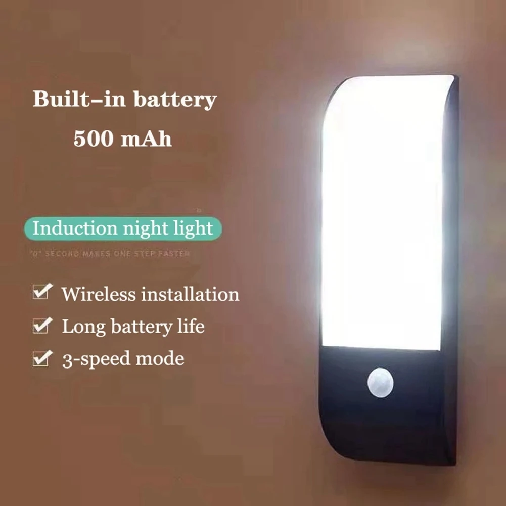 

2Pcs 12 LED USB Rechargeable Pir Motion Induction Sensor Closet Night Light Lamp