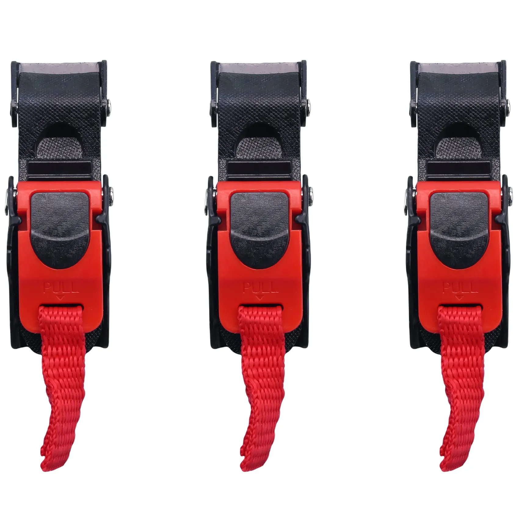 3x Plastic Motorcycle Helmet Speed Clip Chin Strap Quick Release Pull Buckle New Black+Red