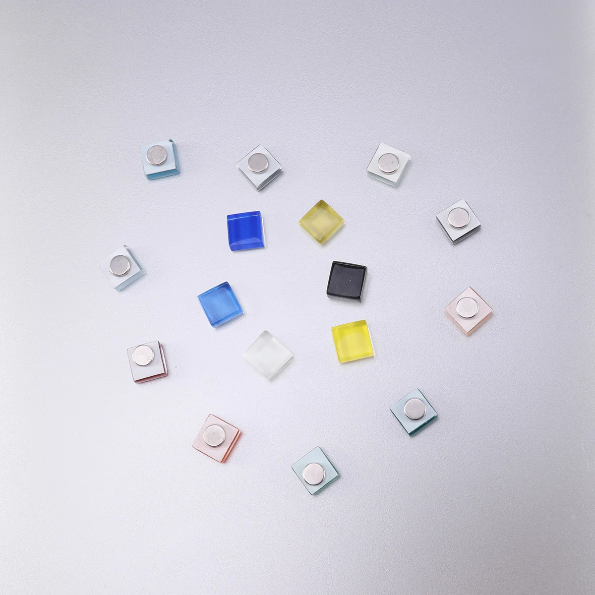 

20Pcs Fridge Magnets Crystal Glass Colorful Square Stickers Magnetic Refrigerator Decor Office Locker Whiteboard
