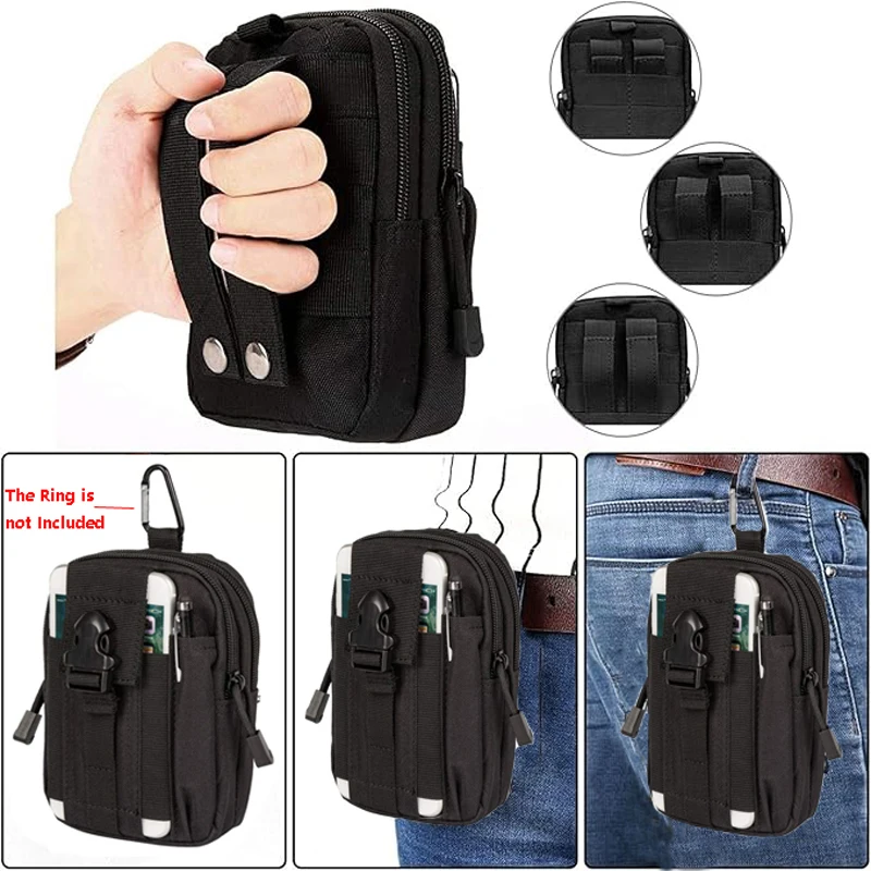 Bolsa de cintura vertical à prova d'água para telefone masculino de 6,8 polegadas |   Bolsa de Armazenamento para Cintura com Presilha para Cinto e Slot para Mosquetão