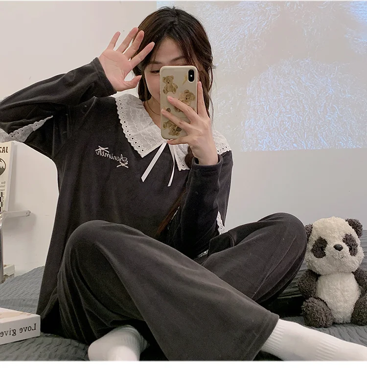 

Комплекты пижам с сердечками для женщин: модные, свободные, из твила, устойчивые к усадке, прочные, с круглым вырезом, рукавом 3/4, шорты-бермуды, осенние, персикового цвета