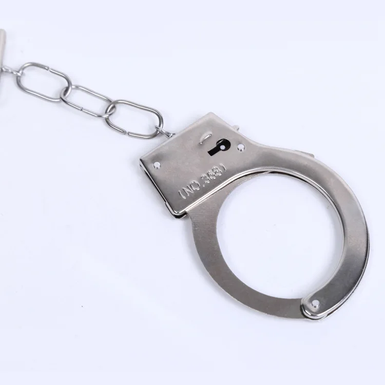 Handcuffs Toy Metal Children Boy Funny Prank Role Cosplay Tools Kids Toys Silver Metal Handcuffs with Keys Toy Costume Props