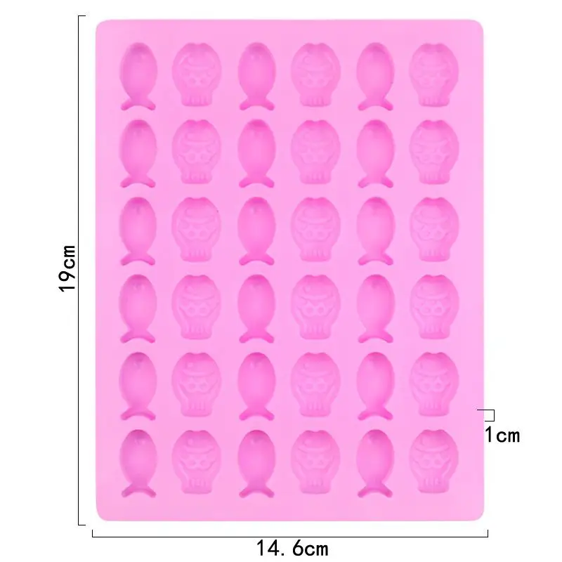 36 Compartment Mini Fish Shape Silicone Mold DIY Chocolate Gummy Baking Mould Ice Tray Food Safe Kitchen Supplies