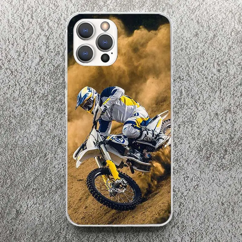 Motocross Motorcycle Dirt Bikes Phone Case For iPhone 17 16 15 14 13 12 11 Pro Max Mini Plus Air 7 SE 8 Soft Silicone Print Shel