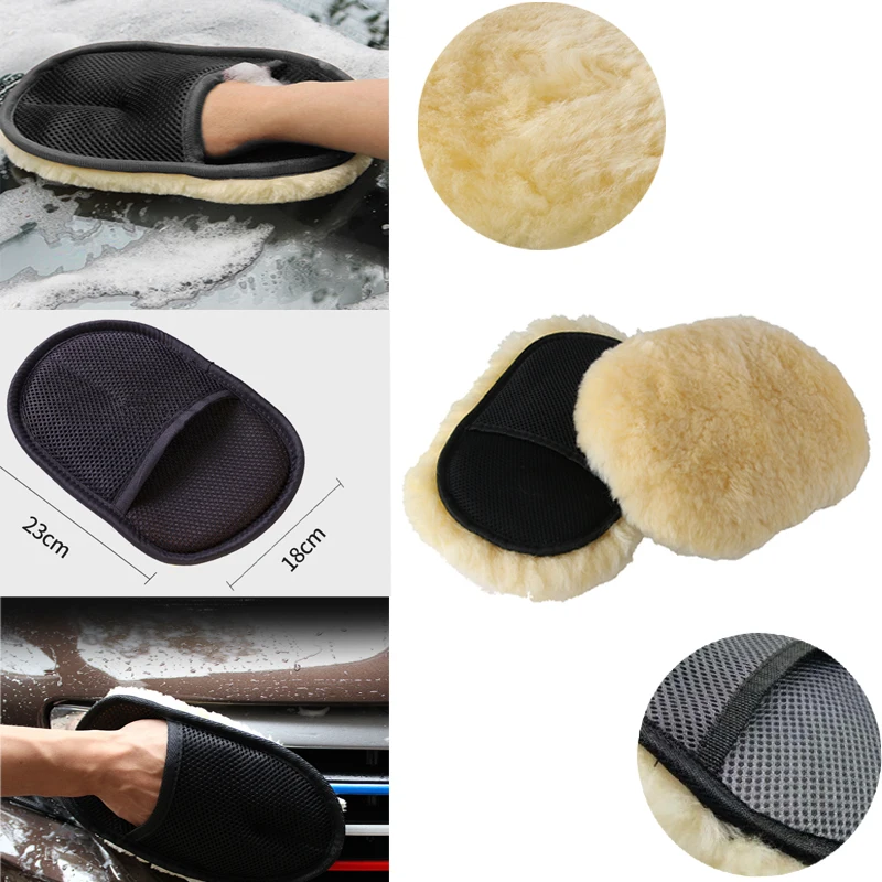 2 in 1 Ultrafine Fiber Chenille Microfiber Car Wash Glove Mitt Soft Mesh backing No Scratch for Car Wash Cleaning Glove