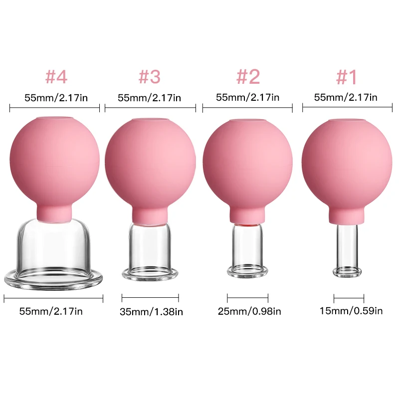 Rubber Massage Body Cups Vacuum Cupping Glasses Face Skin Lifting Body Facial Cups Anti Cellulite Chineses Cupping Therapy Tool