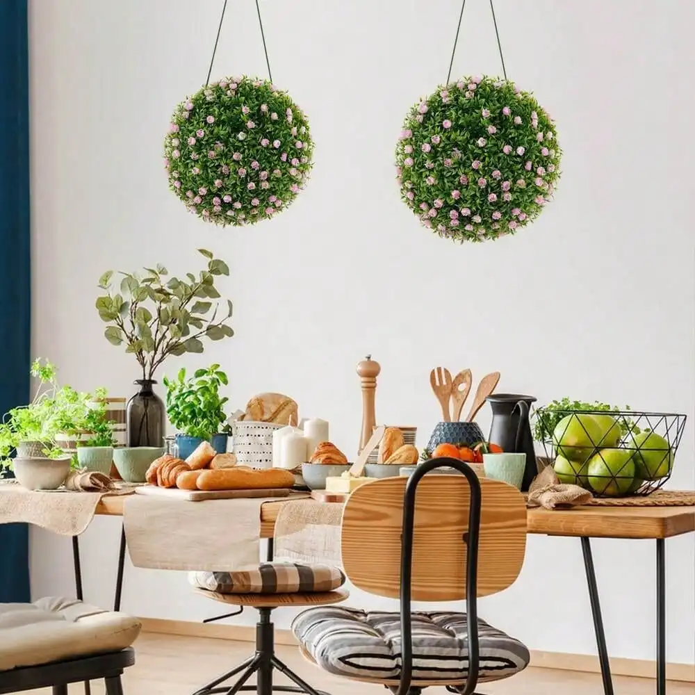 

Inch Faux Decorative Balls Pack of 2 w/ Pink Rose Decoration Safe & PP Frame