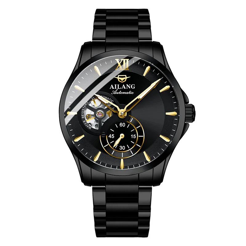 AI LANG 2026 Colorful Automatic Mechanical Watch Luxury Stainless Steel Skeleton Wristwatch