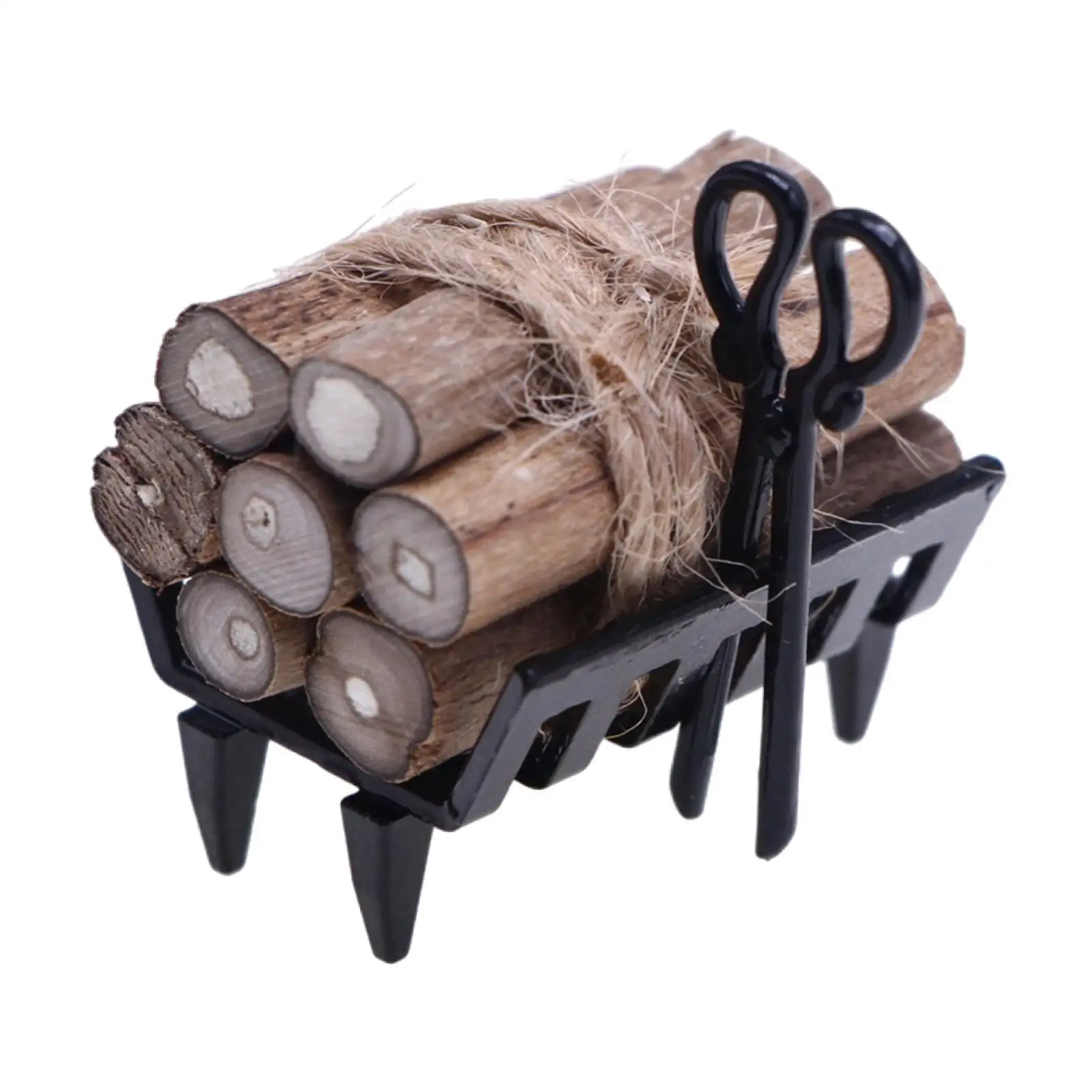 1:12 Dollhouse Firewood Pile Miniature Furniture Micro Landscape Toy Mini Outdoor Firewood Decoration Firewood Rack Accessory