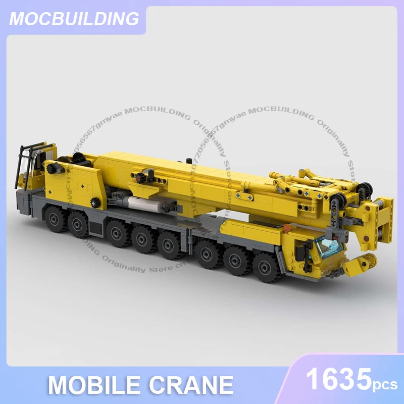 Blocs de construction MOC grue Mobile large à 8 goujons, modèle de camion, briques à assembler, Collection de transport, jouets de noël, cadeaux, 1635 pièces