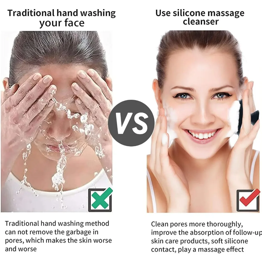Silikon-Gesichtsreinigungsbürste, Silikon-Gesichtswaschbürste, manuelle wasserdichte Reinigung, Hautpflege-Gesichtsbürste zum Peeling